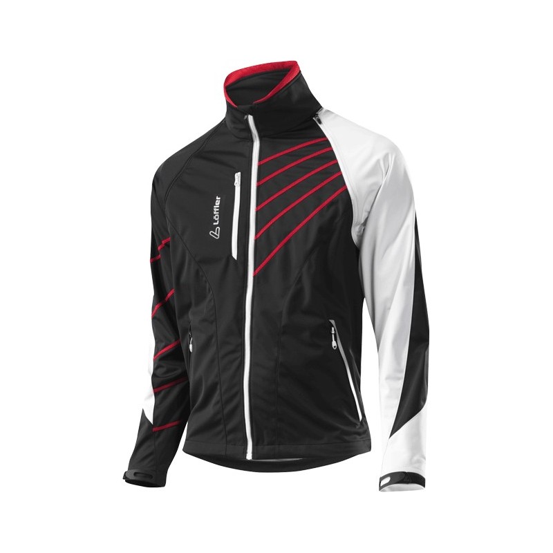 Menns jakke Löffler WS Softshell Light Worldcup svart-hvit Menns jakke Löffler WS Softshell Light Worldcup svart-hvit
